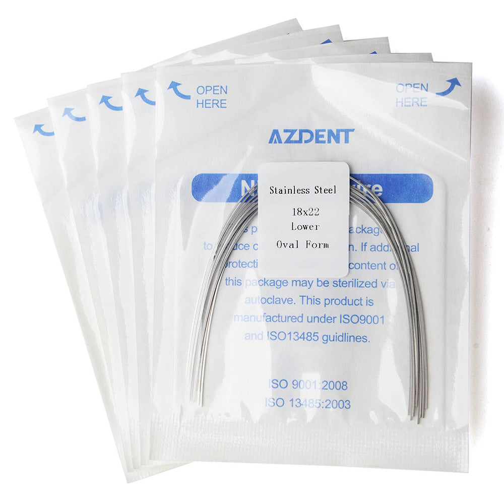 AZDENT Dental Orthodontic Oval Stainless Steel Ovoid Arch Wires 14 Sizes AZDENT Dental Orthodontic Oval Stainless Steel Ovoid Arch Wires 14 Sizes