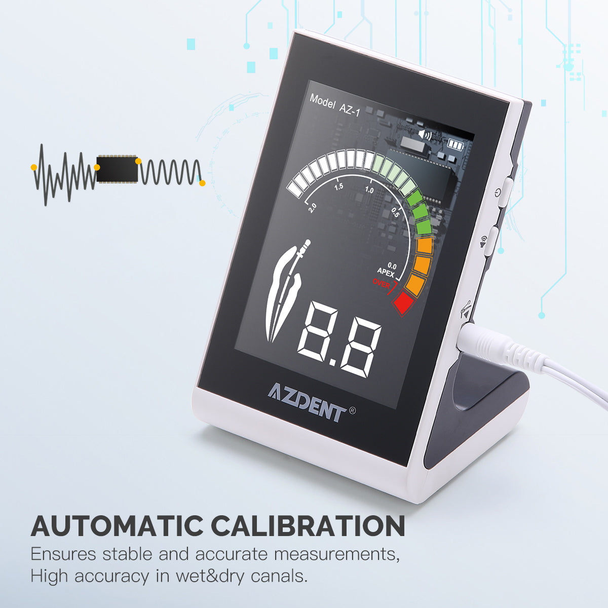 AZDENT Dental Endodontic Apex Locator Root Canal Measurement Tool Multi-color Screen Touch Inductive Button - azdentall.com
