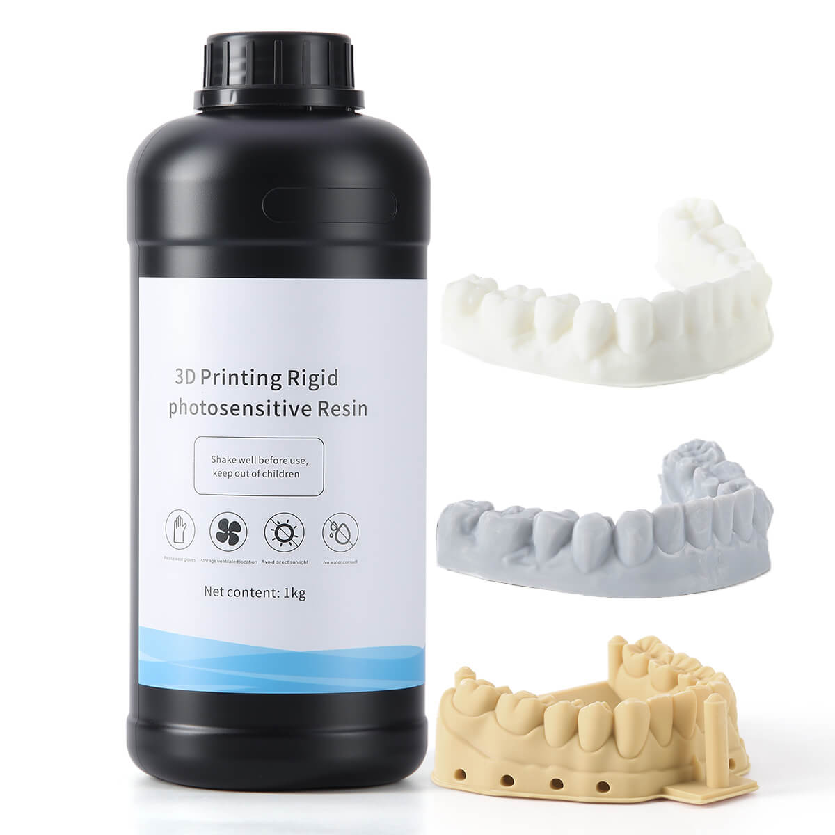 Dental 3D Printer Rigid Resin Materials Gray Yellow White 1KG/Bottle - azdentall.com