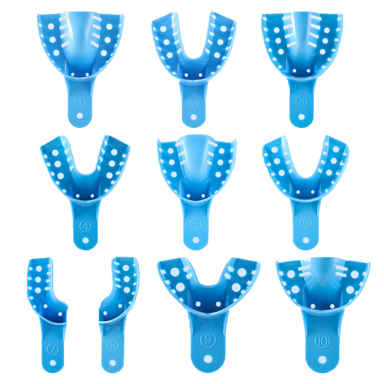 Porte-empreintes Dentaires Perforés #1 (MAXILLAIRE SUPÉRIEUR) - Lot De 100 Pièces