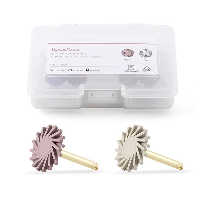 Dental Composite Polishing Wheel Medium Fine CA 2.35mm Silicone With Diamond 6pcs/Box - azdentall.com