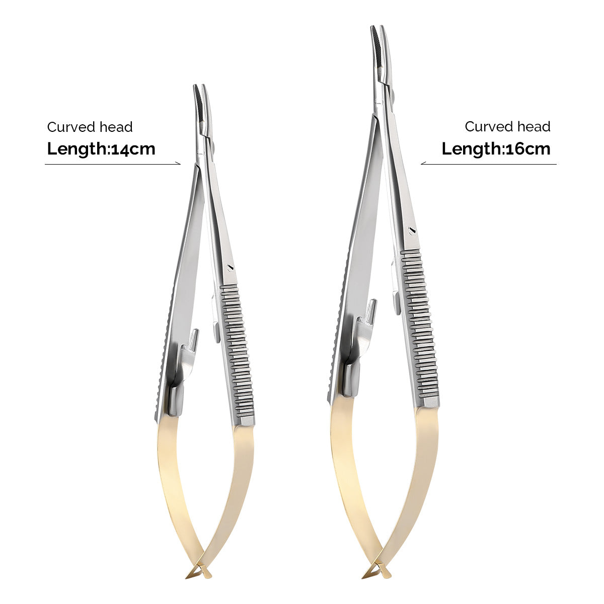 Dental Forceps Needle Holders Tweezer with Lock Straight/Curved Head 14cm/16cm - azdentall.com