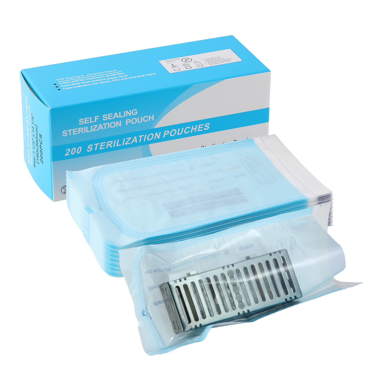 ゆん Dental Self-Sealing Sterilization Pouch 7.5”x14” 200pcs/Box – AZDENT