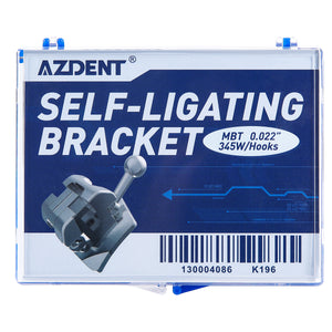 AZDENT Metal Self-Ligating Brackets with Buccal Tube Roth/MBT 3-4-5 Hook 28pcs /kit - azdentall.com