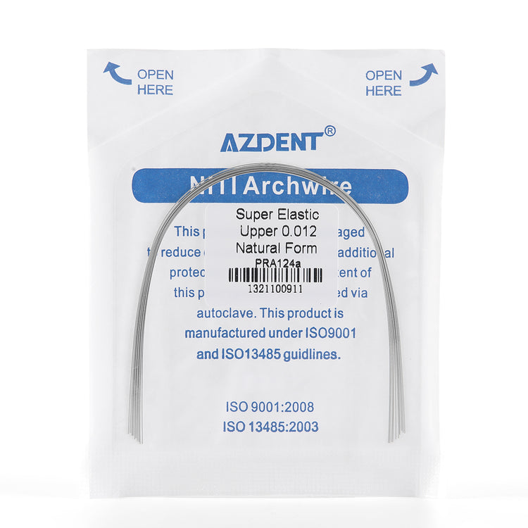 AZDENT Archwire Niti Super Elastic Natural Round 0.012 Upper 10pcs/Pack - azdentall.com