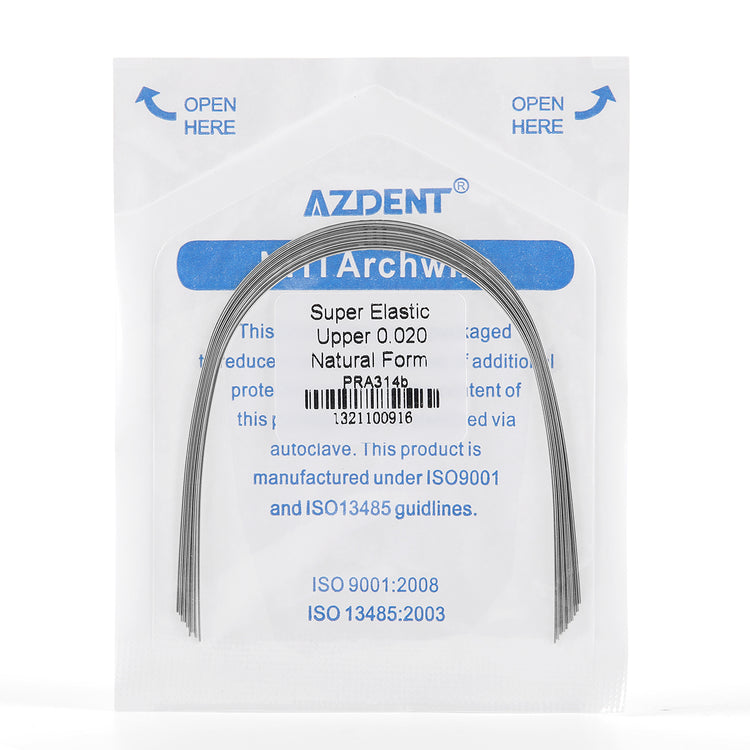 AZDENT Archwire Niti Super Elastic Natural Round 0.020 Upper 10pcs/Pack - azdentall.com