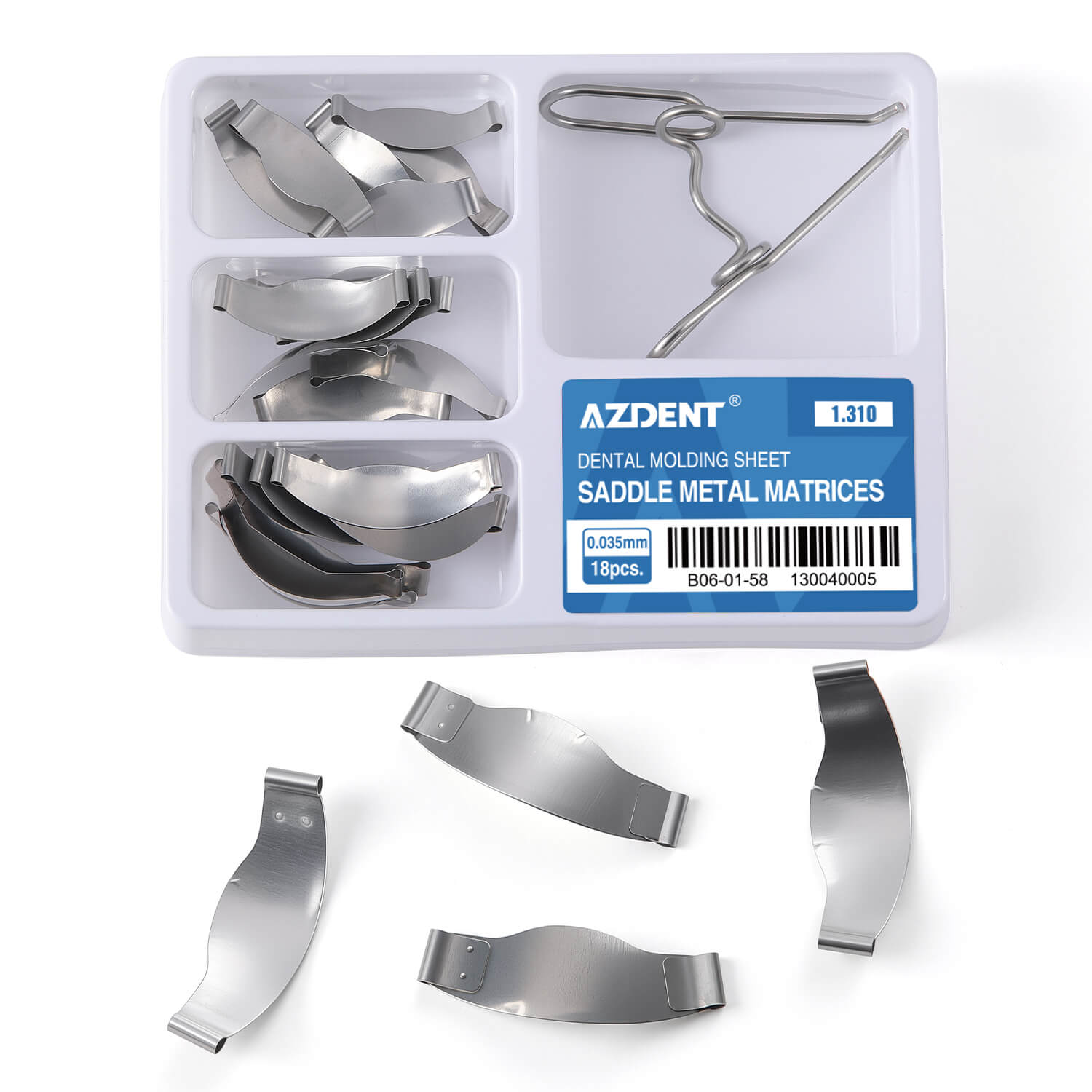 AZDENT Dental Saddle Metal Matrix Band Contoured Metal Matrices with S