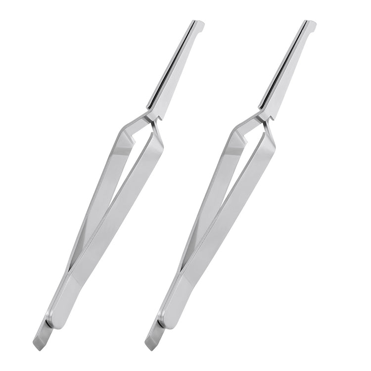 2 Pcs Dental Bracket Holder Tweezers Orthodontic Reverse Action Serrated Instruments 14cm - azdentall.com