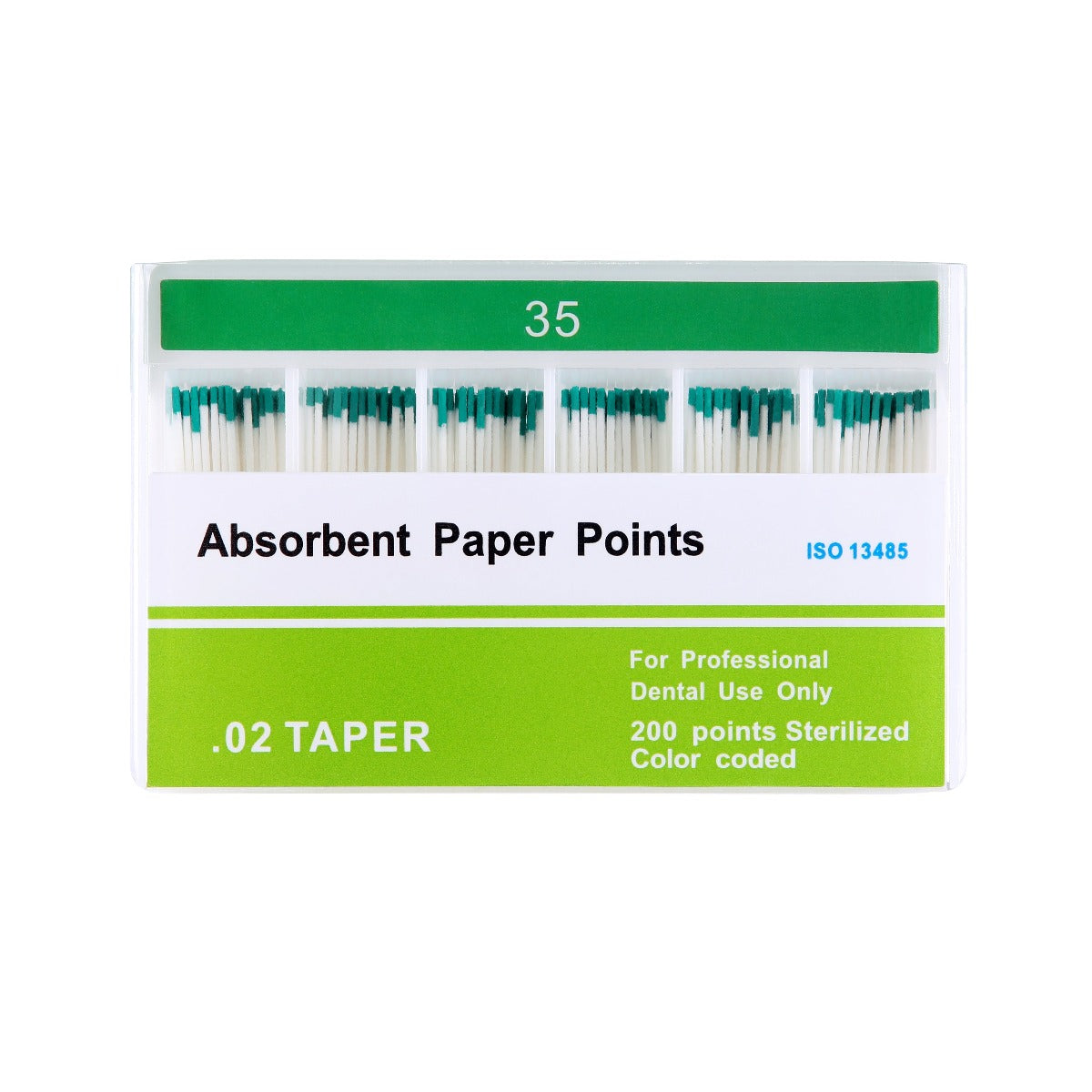 Absorbent Paper Points #35 Taper Size 0.02 Color Coded 200/Box - azdentall.com