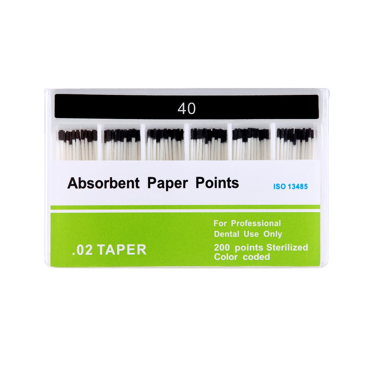 Absorbent Paper Points #40 Taper Size 0.02 Color Coded 200/Box - azdentall.com