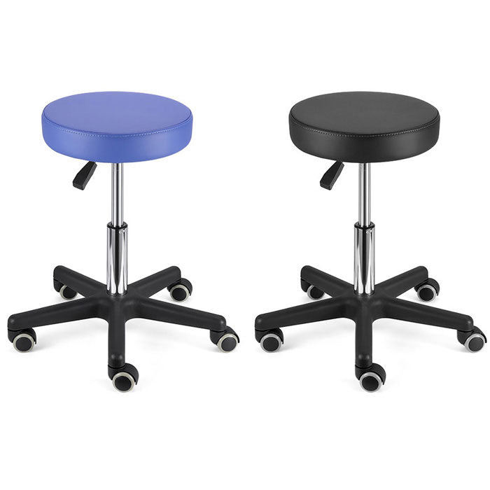 Ergonomic Height Adjustable 360° Rotating Foot Stool with Wheels, Gray