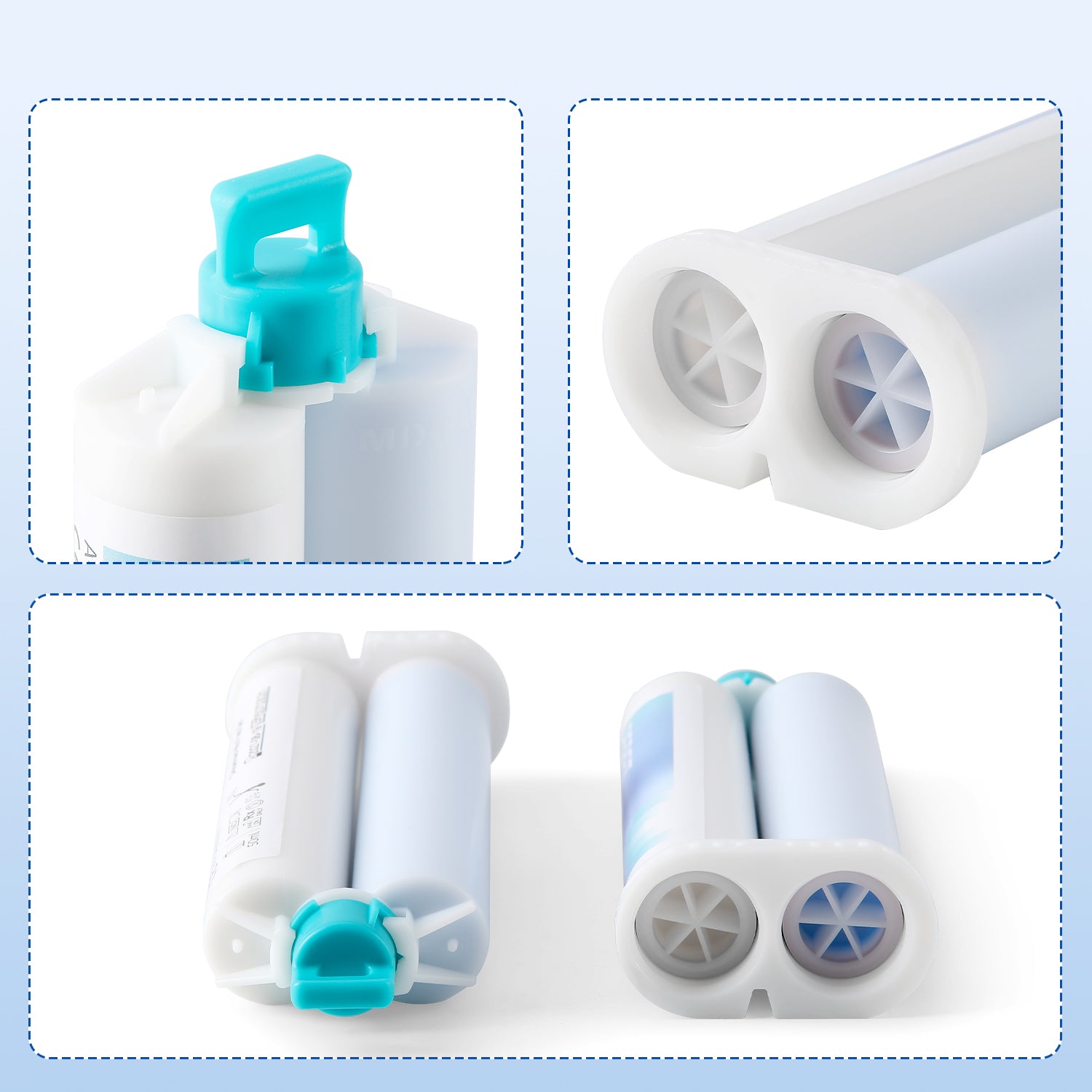 Dental Bite Registration Material Fast Set 2 Cartridges Of 50ML Mixing Tips
