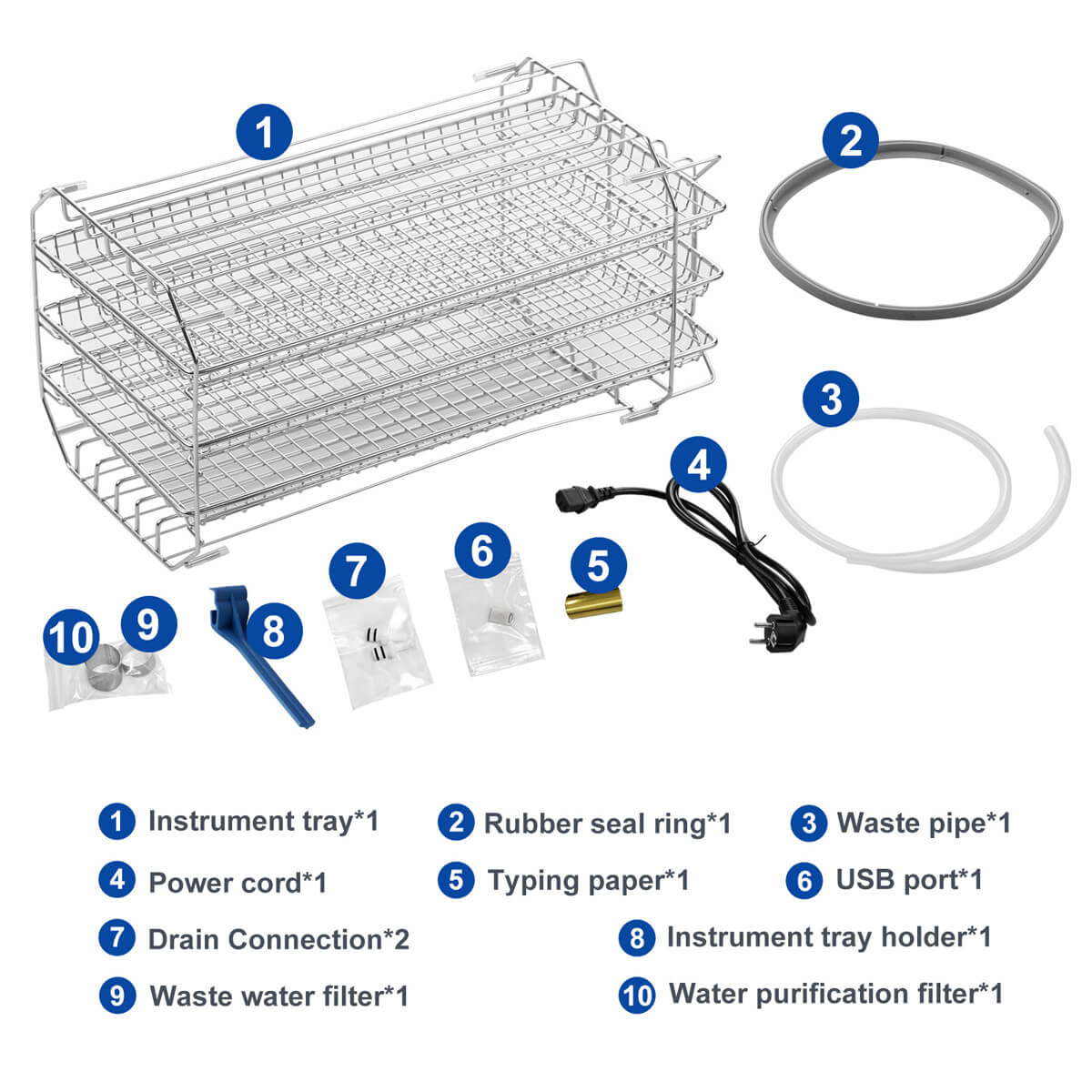 Dental Autoclave Steam Sterilizer Table Top LCD Built-in Printer Class B Dry Function 17L - azdentall.com
