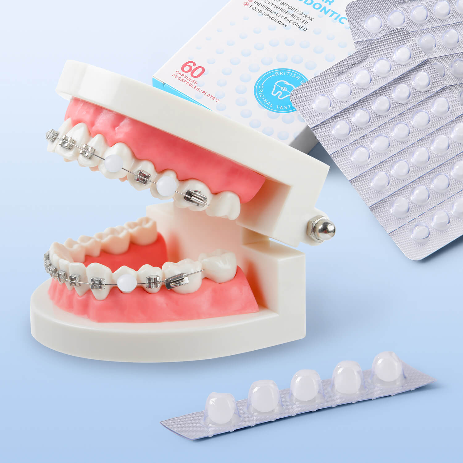 Dental Granular Orthodontic Protective Wax Unscent for Braces 60pcs/Box - azdentall.com