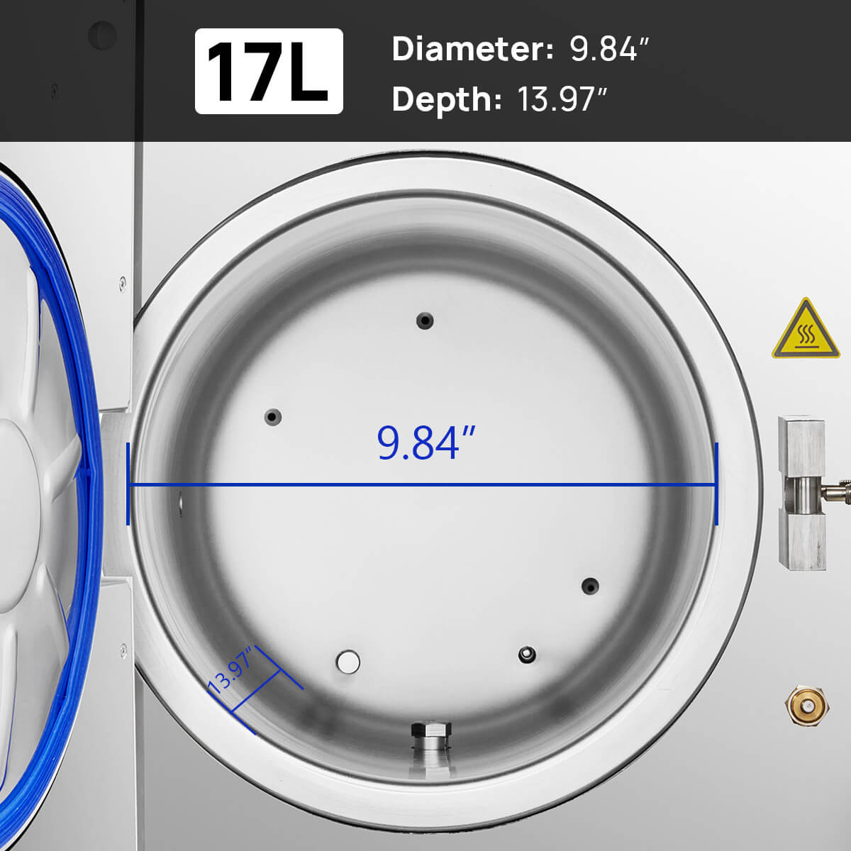 Dental Autoclave Steam Sterilizer Table Top LCD Built-in Printer Class B Dry Function 17L - azdentall.com