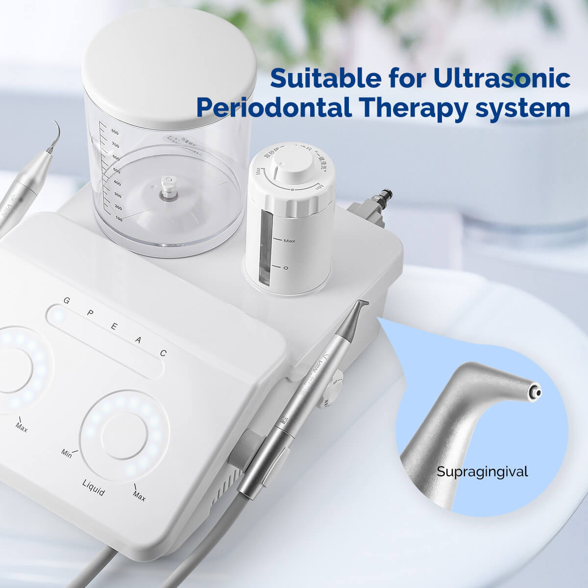 Dental VRN-DQ40 Ultrasonic Scaler Air Polisher Sandblasting Periodontal Therapy System LED Handpiece - azdentall.com