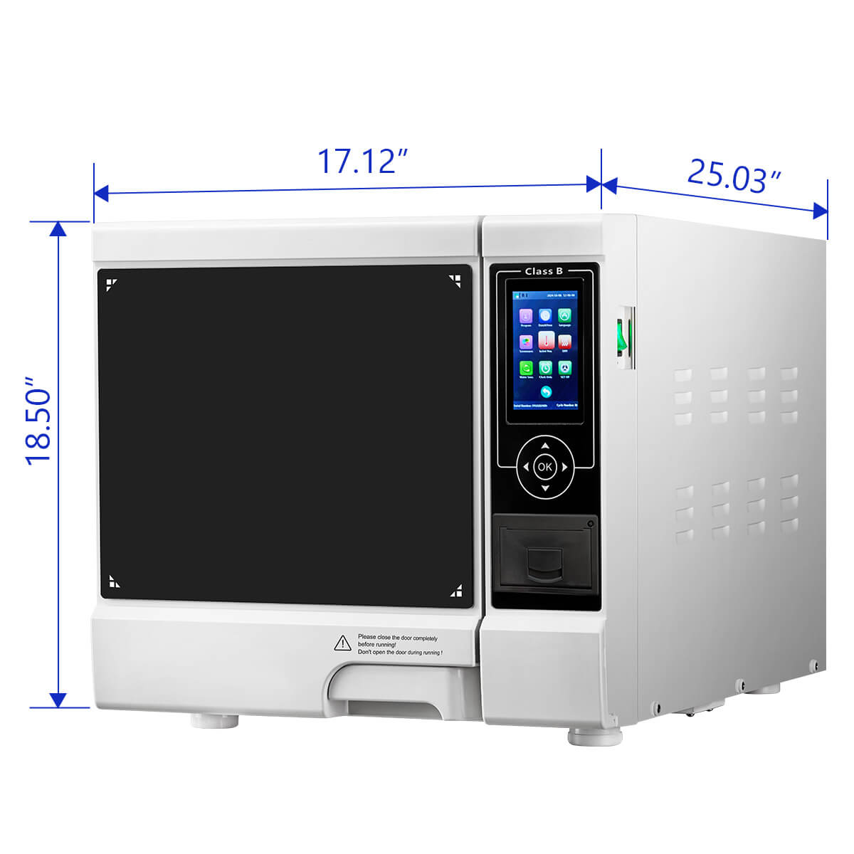 Dental Autoclave Steam Sterilizer Table Top LCD Built-in Printer Class B Dry Function 17L - azdentall.com