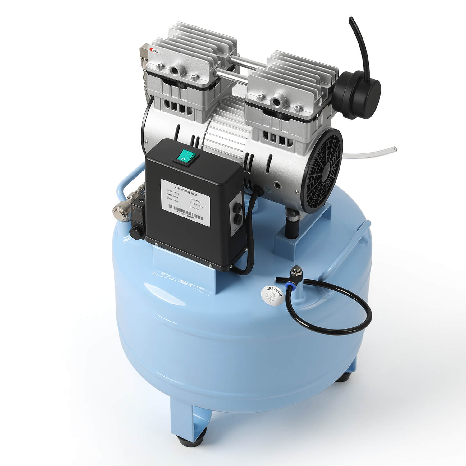 Dental Silent Oil Free Oilless Air Compressor 40L 800W 155L/min for 2PC Dental Chair - azdentall.com