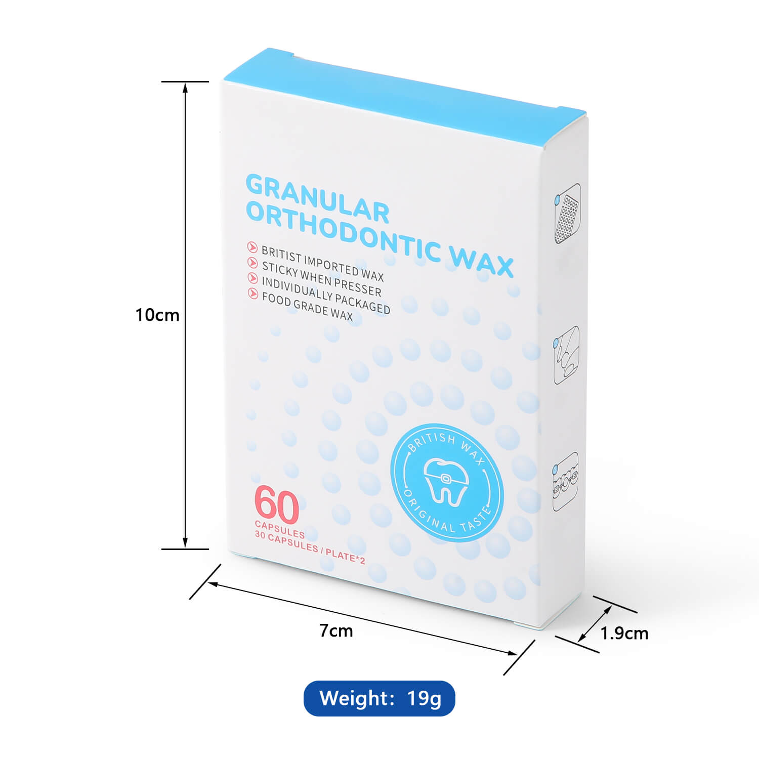 Dental Granular Orthodontic Protective Wax Unscent for Braces 60pcs/Box - azdentall.com