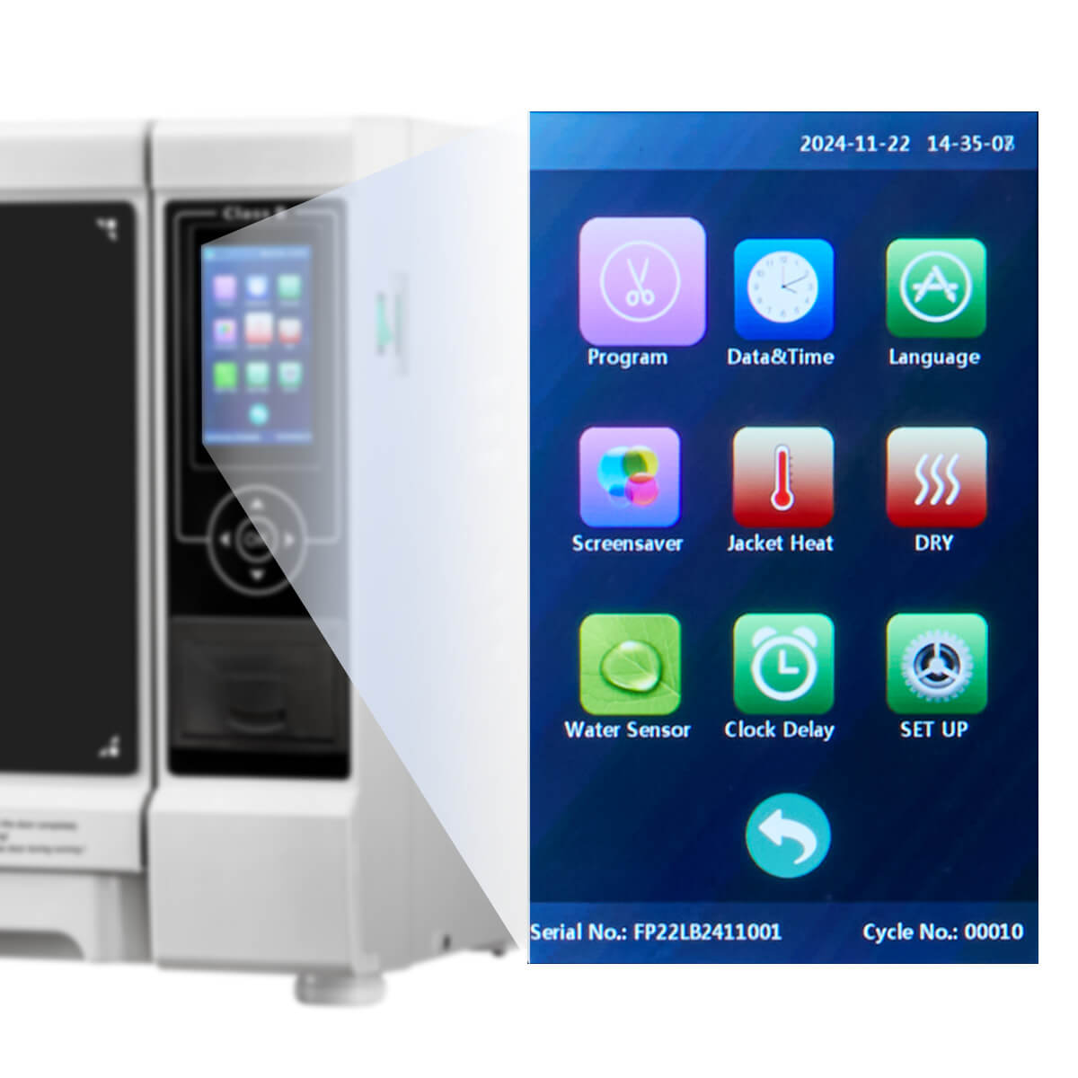 Dental Autoclave Steam Sterilizer Table Top LCD Built-in Printer Class B Dry Function 17L - azdentall.com