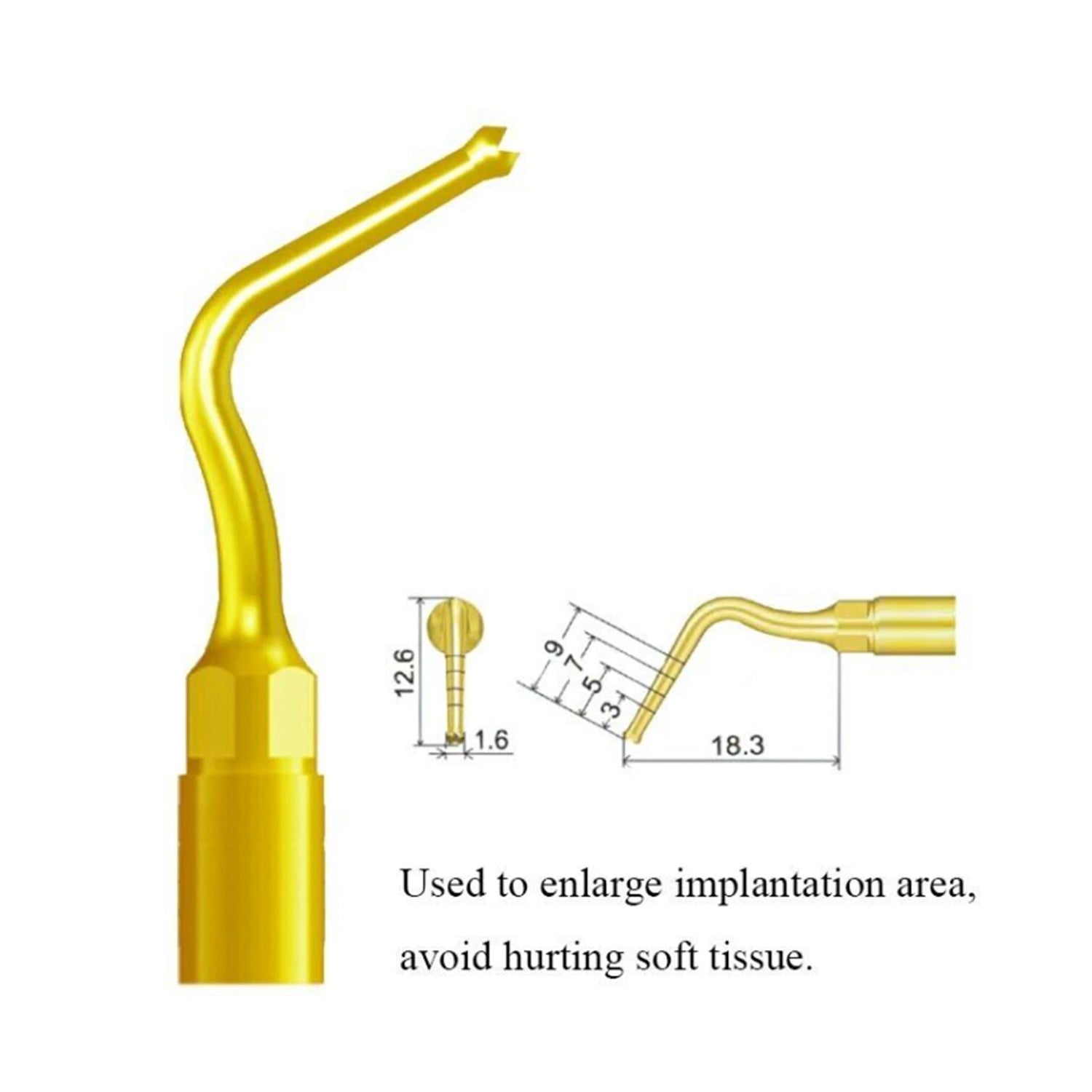 Woodpecker UI1 Piezo Bone Surgery Tip 1 PC - azdentall.com