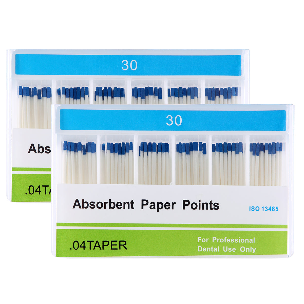 2 Boxes Absorbent Paper Points #30 Taper Size 0.04 Color Coded 100/Box - azdentall.com