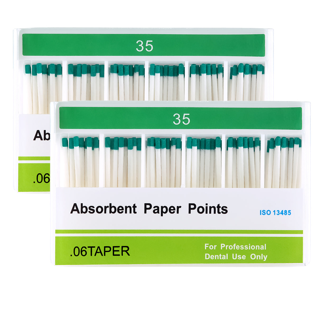 2 Boxes Absorbent Paper Points #35 Taper Size 0.06 Color Coded 100/Box - azdentall.com