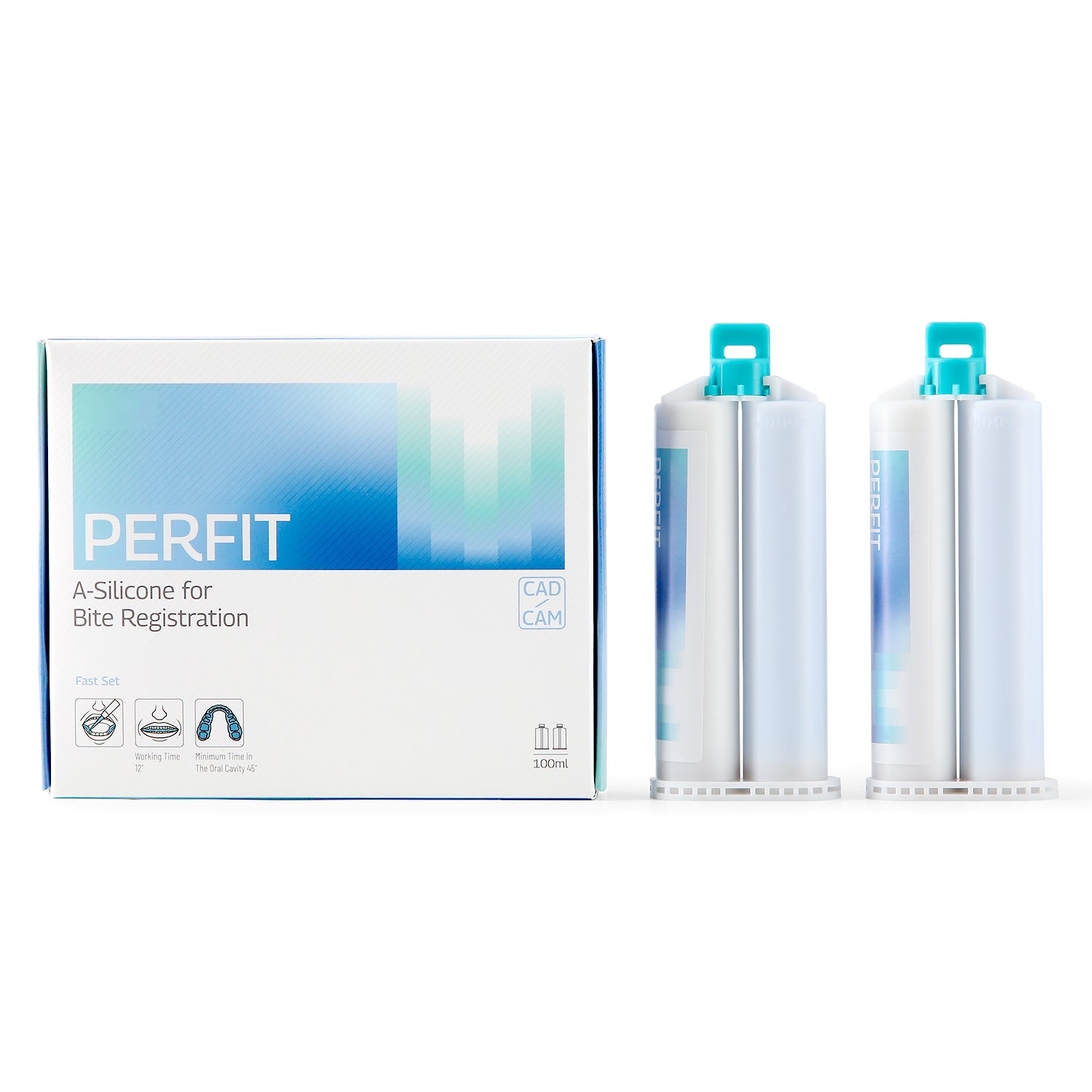 Dental Bite Registration Material Fast Set 2 Cartridges Of 50ML Mixing Tips