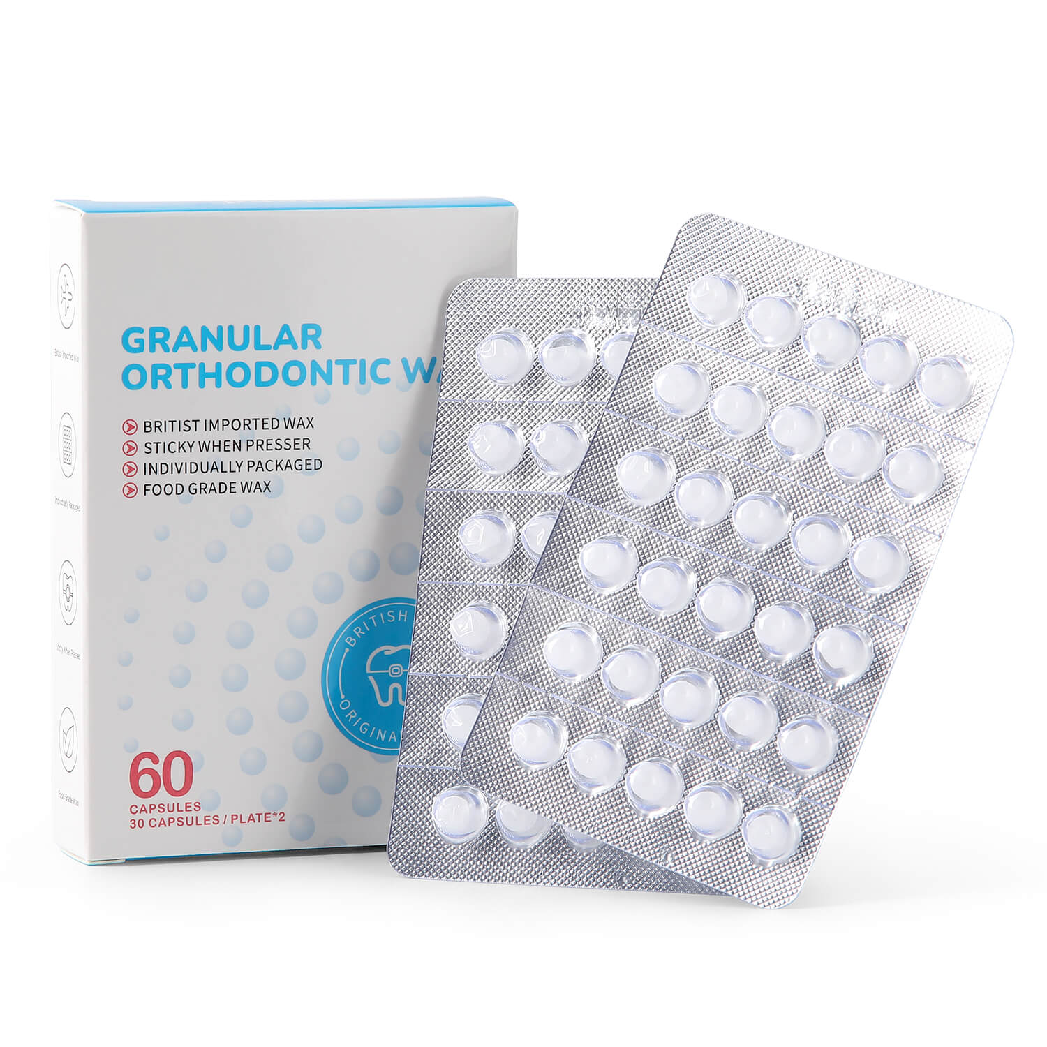 Dental Granular Orthodontic Protective Wax Unscent for Braces 60pcs/Box - azdentall.com