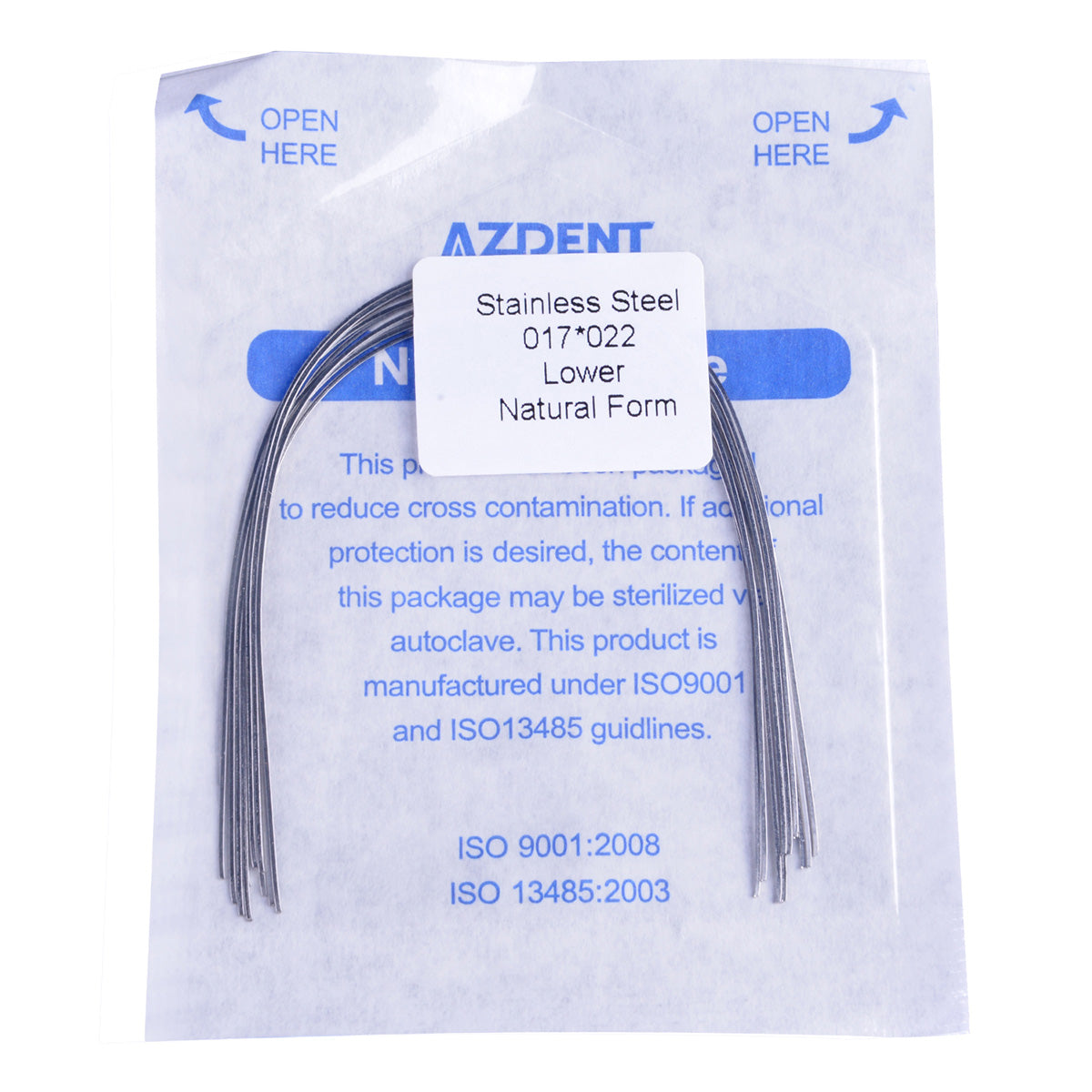 AZDENT Archwire Stainless Steel Rectangular Natural Full Size 10pcs/Pack - azdentall.com