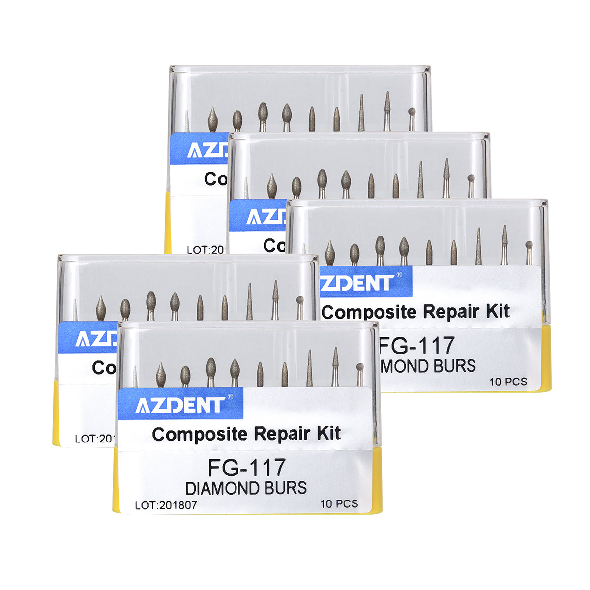 5 Kits AZDENT Dental Diamond Bur FG-117 Composite Repair Kit 10pcs/Kit - azdentall.com