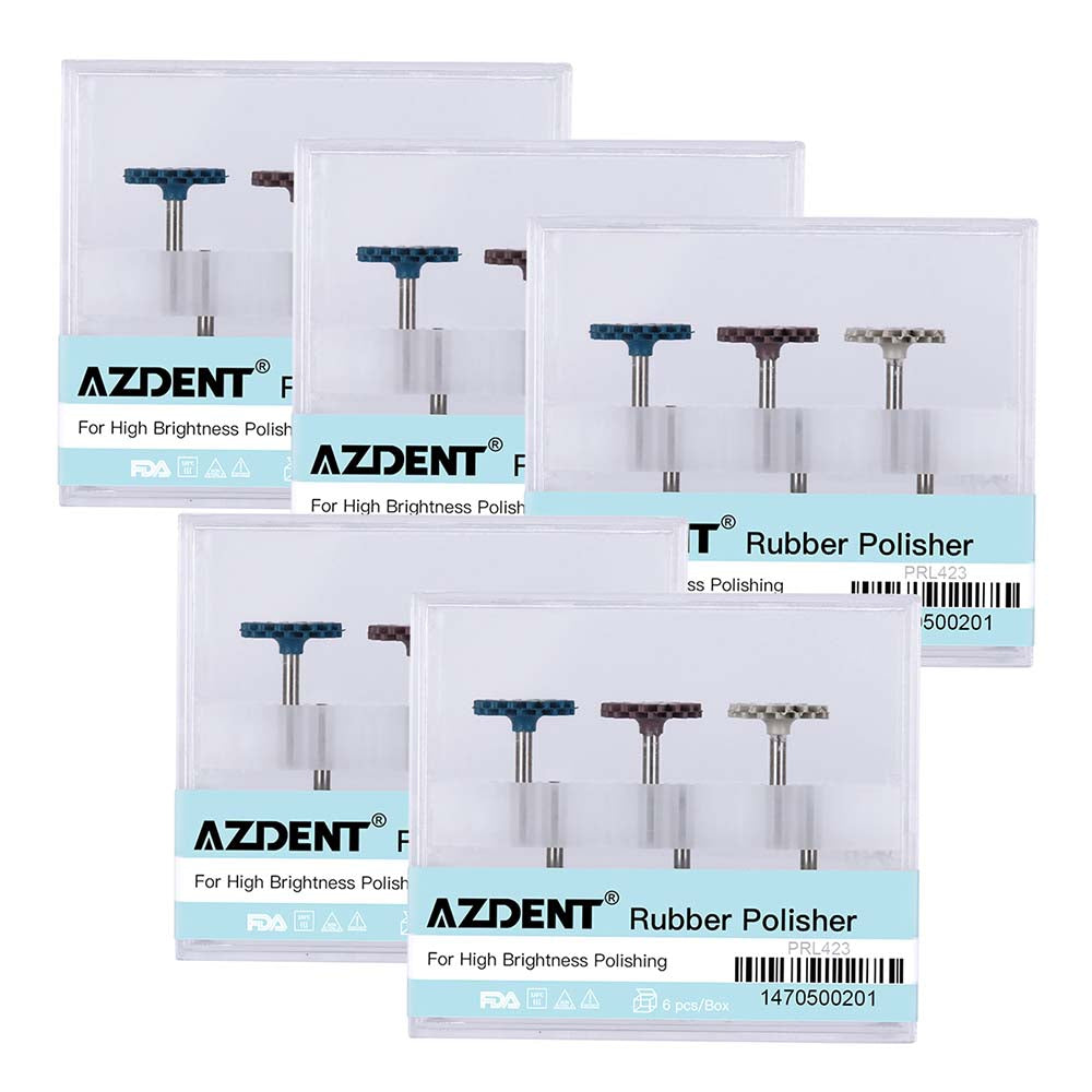 AZDENT Dental Polishing Kit Composite Ceramic Zircon Rubber Wheel 6pcs/Kit
