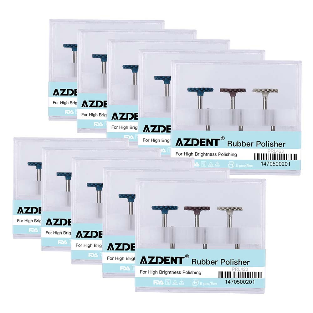 AZDENT Dental Polishing Kit Composite Ceramic Zircon Rubber Wheel 6pcs/Kit