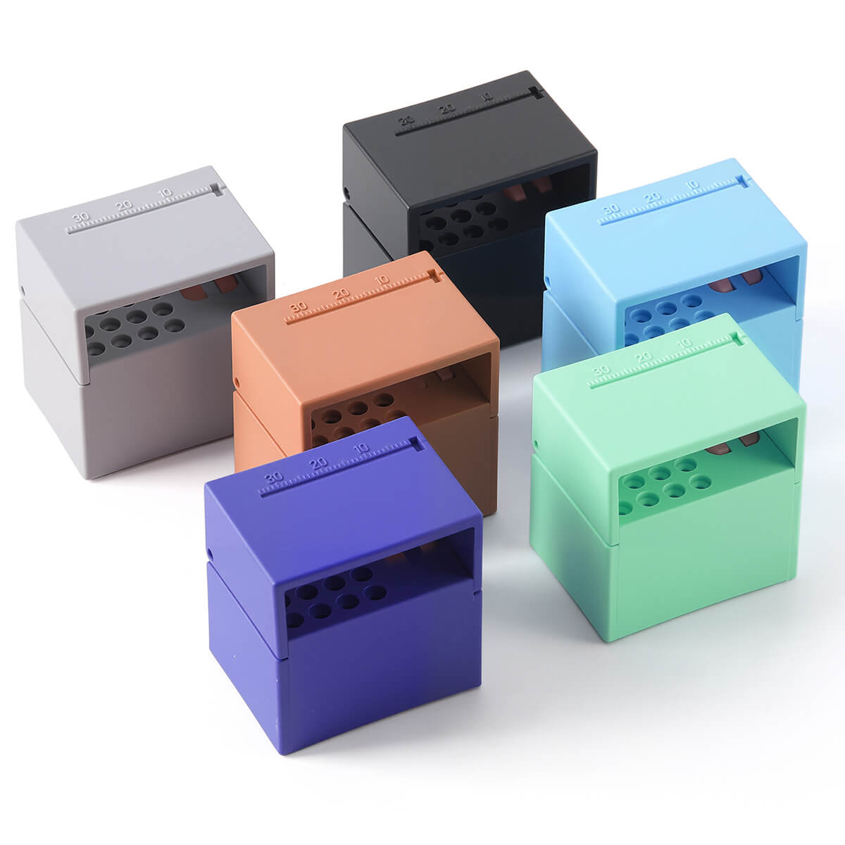 dental school tackle box Dental 20 Holes Endo Files Disinfection Box With Memory Holder & Measuring Counter