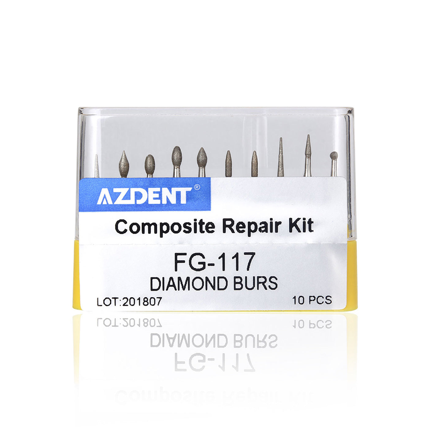 AZDENT Dental Diamond Bur FG-109 Porcelain Preparation / Repair Kit 10