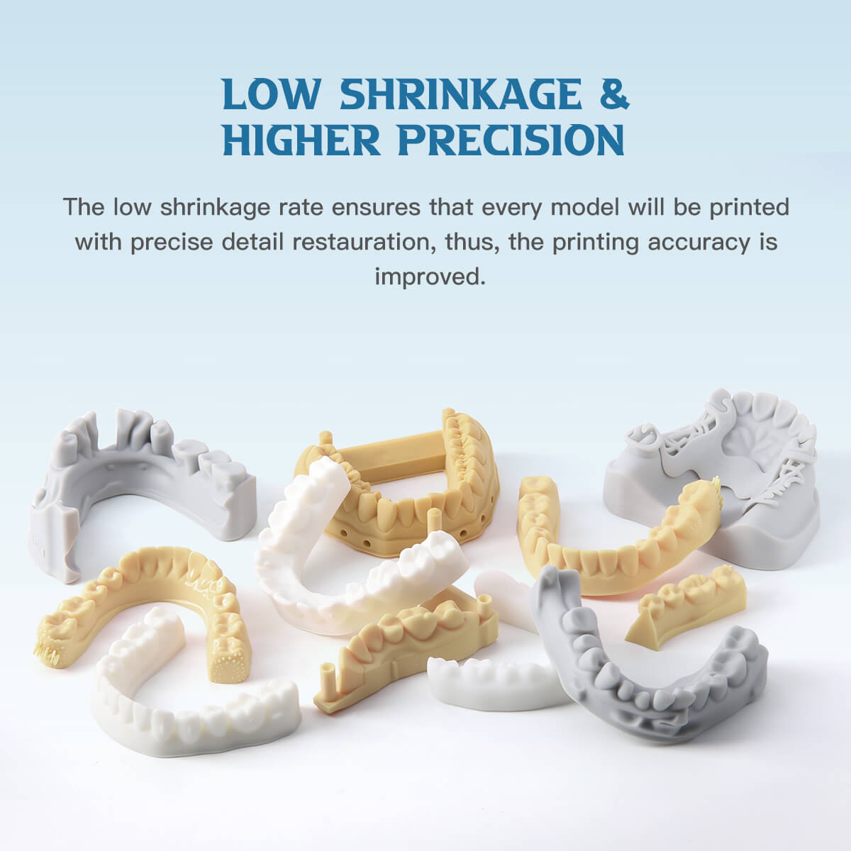 Dental 3D Printer Rigid Resin Materials Gray Yellow White 1KG/Bottle - azdentall.com