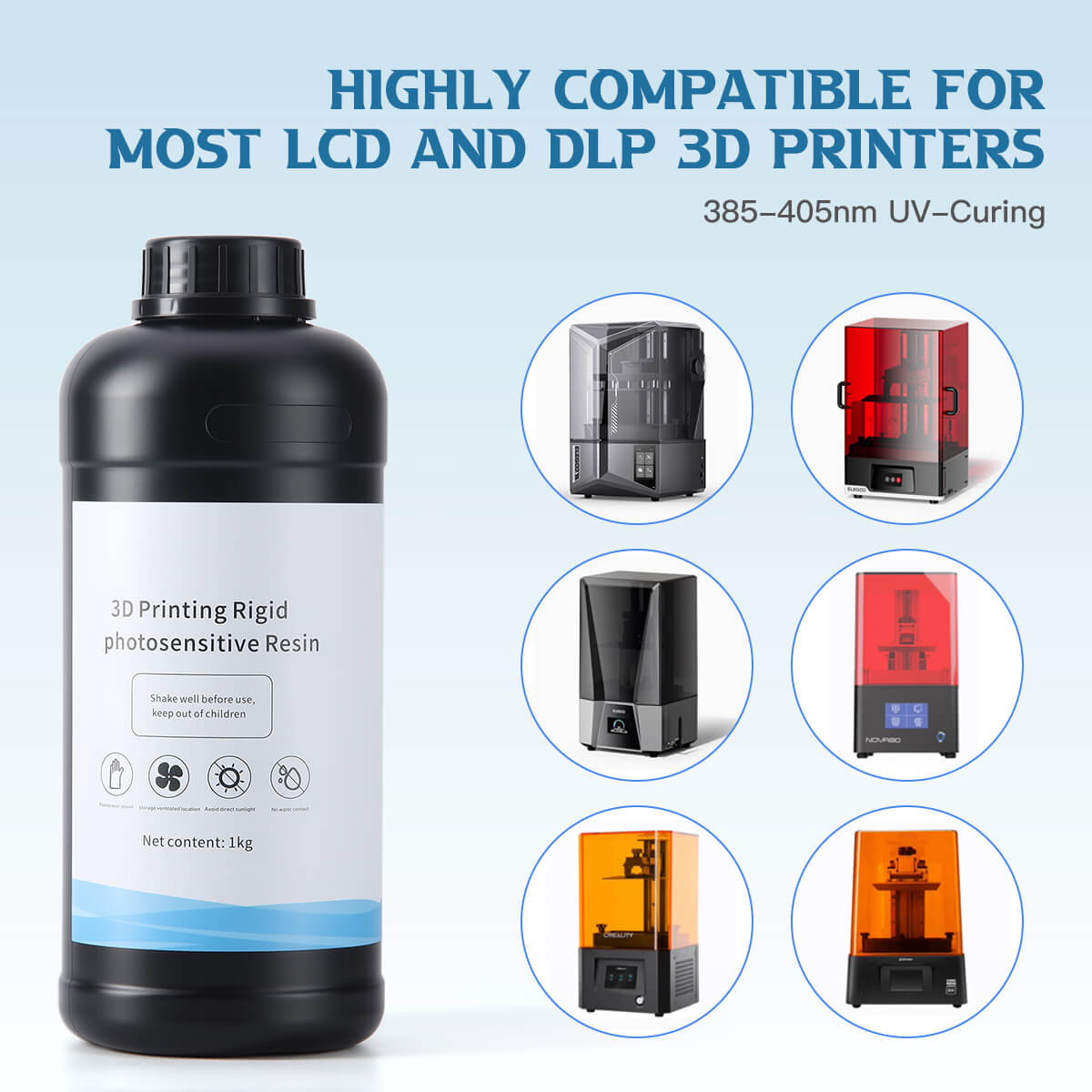 Dental 3D Printer Rigid Resin Materials Gray Yellow White 1KG/Bottle - azdentall.com