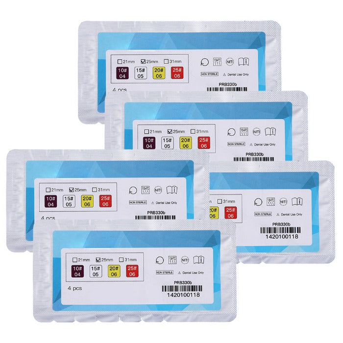 AZDENT Dental NITI Rotary Engine Files S Cross Section Heat Activated 25mm 4pcs/pk