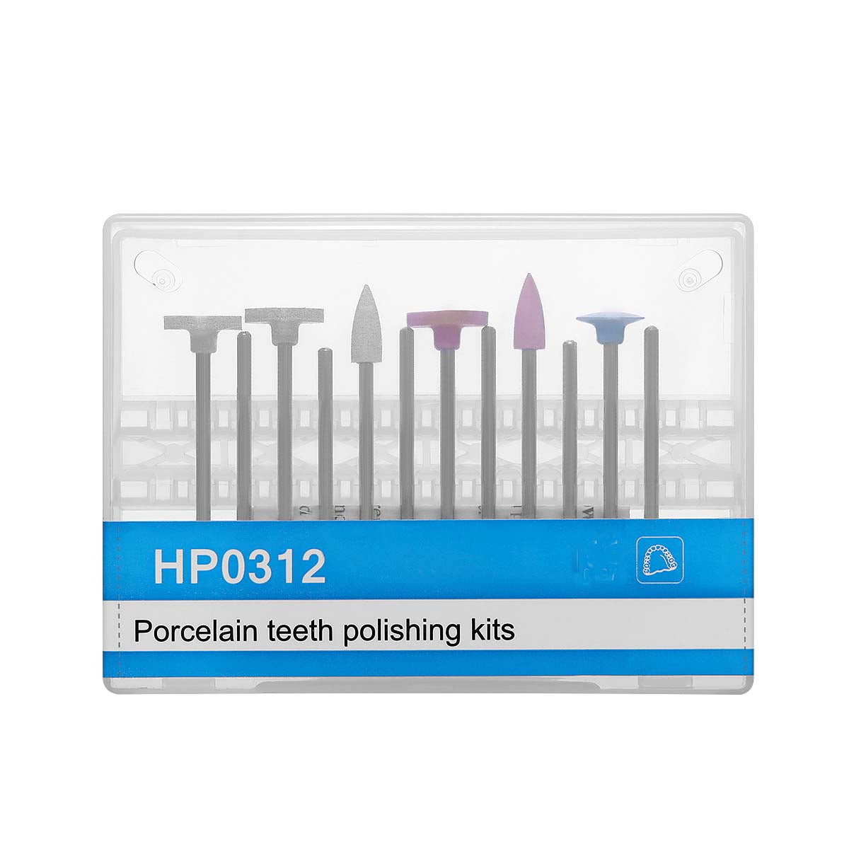 Dental Porcelain Teeth Polishing Kits HP 0312 for Low Speed Handpiece 12pcs/Kit