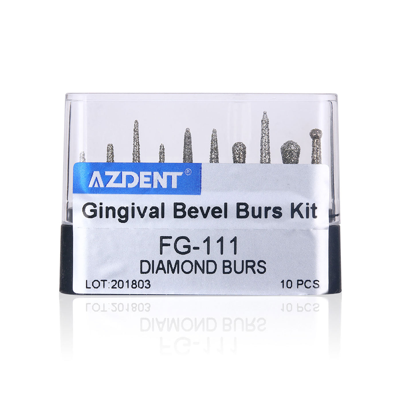 AZDENT Dental Diamond Bur FG-109 Porcelain Preparation / Repair Kit 10