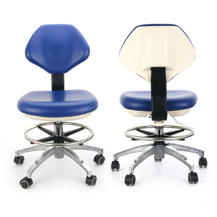 Dental Doctor Stool With Adjustable Seat And Backrest 360-Degree Rotated Blue