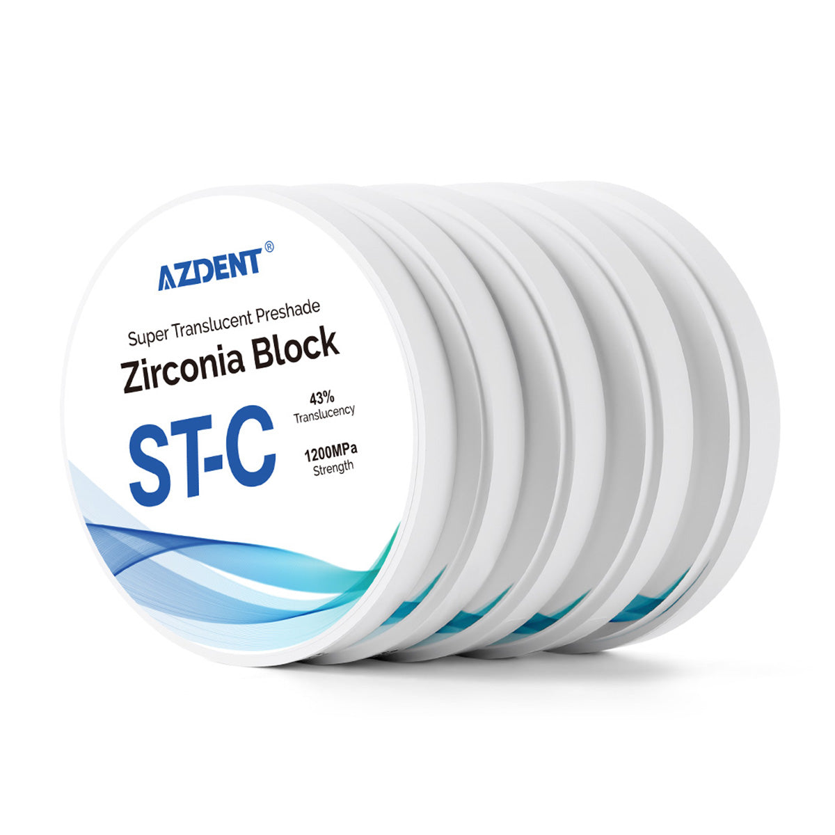 AZDENT Dental ST-C Pre-Shade Zirconia Block Disc High Translucency 98mm - azdentall.com 