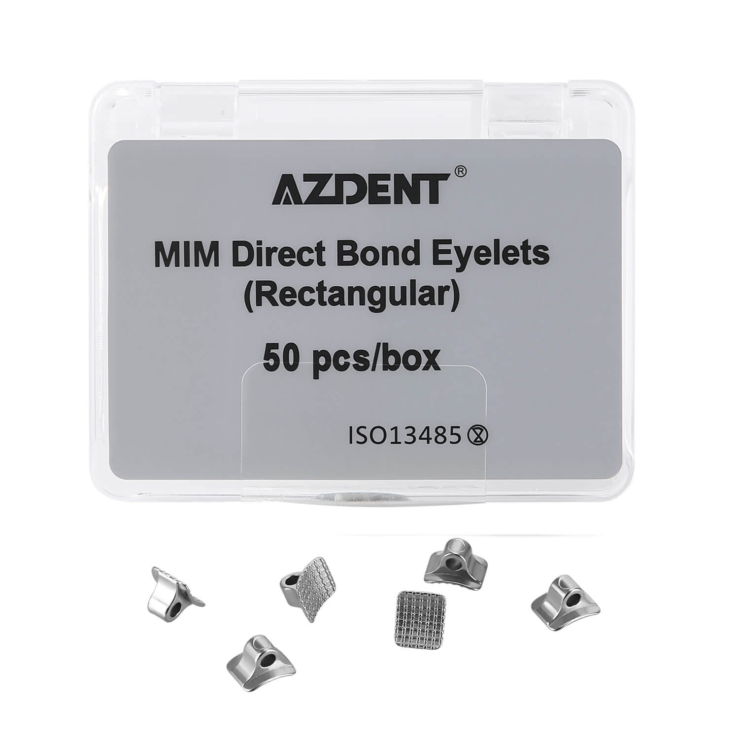AZDENT Orthodontic Lingual Button Bondable Monoblock Direct Bond Eyelet Rectangular Base 50pcs/Box - azdentall.com