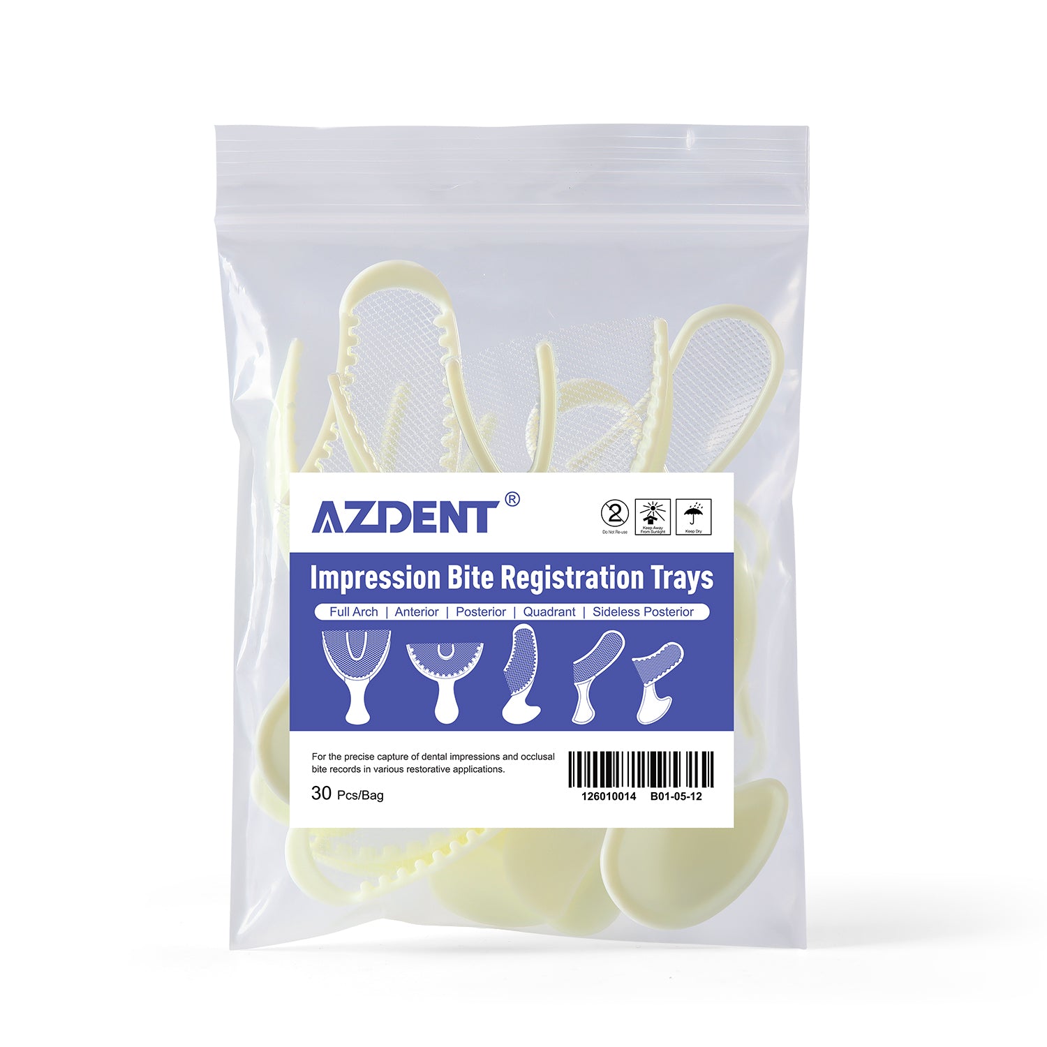 Dental Disposable Triple Impression Bite Registration Trays F/A/P/Q/S 30pcs/Bag - azdentall.com