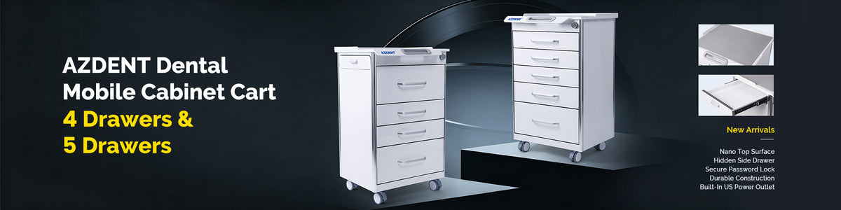 AZDENT Dental Mobile Cabinet Cart 4 Drawers & 5 Drawers