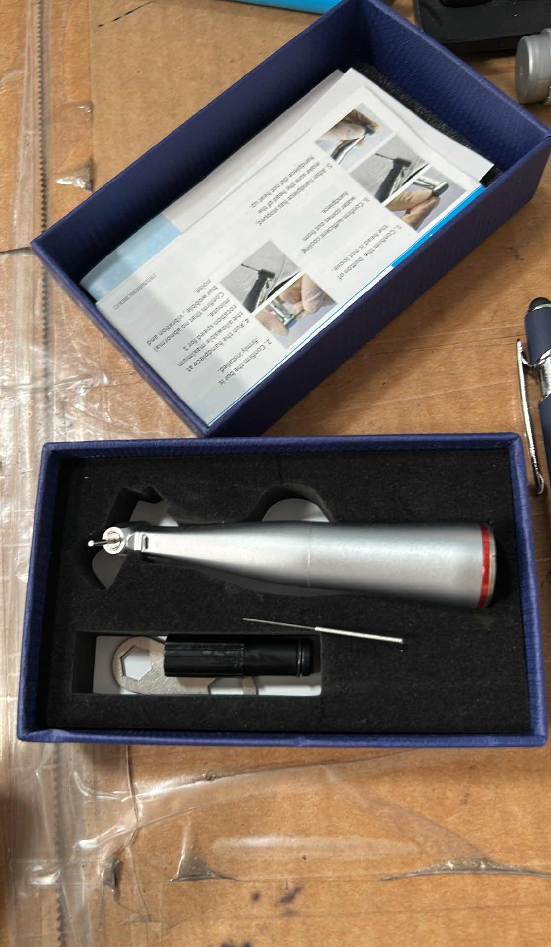 COXO Dental 1:5 Increasing Mini Head Electric Fiber Optic Inner Channel Contra Angle Handpiece CX235C7-4 - Open Box