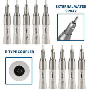 10pcs AZDENT 1:1 Low Speed Straight Nose Cone Handpiece With External Water Spray - azdentall.com