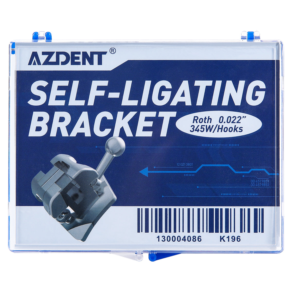 AZDENT Metal Self-Ligating Brackets with Buccal Tube Roth/MBT 3-4-5 Hook 28pcs /kit - azdentall.com