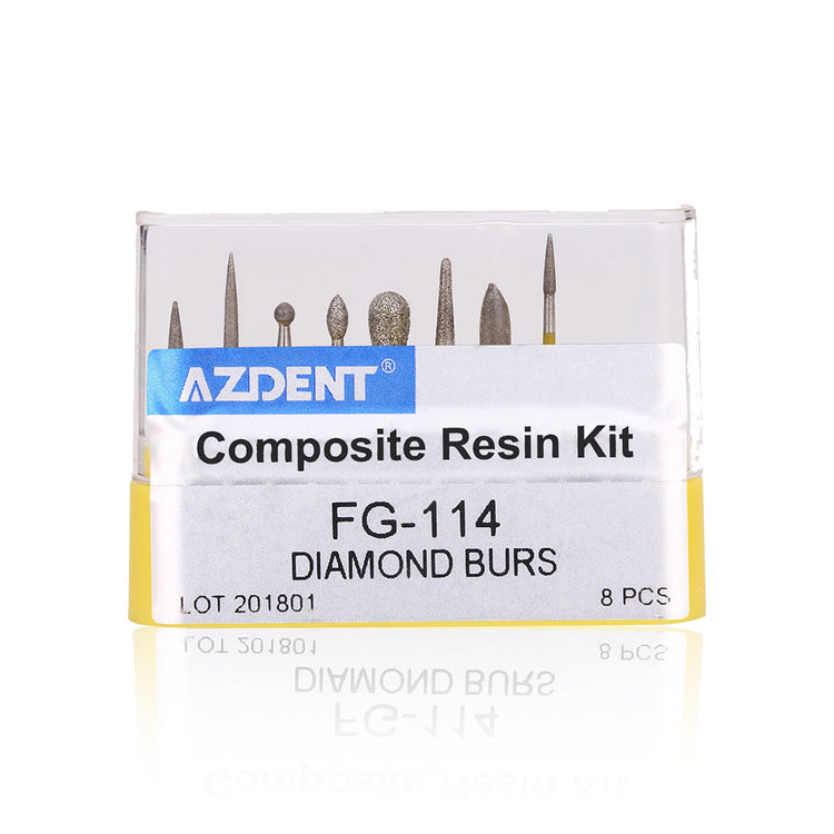 AZDENT Dental Diamond Bur FG-114 Composite Resin Kit 8pcs/Kit-azdentall.com
