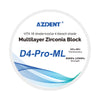 AZDENT Dental D4-Pro-ML Multilayer Zirconia Block VITA 16 Shade&Ivoclar 4 Bleach Shade - azdentall.com